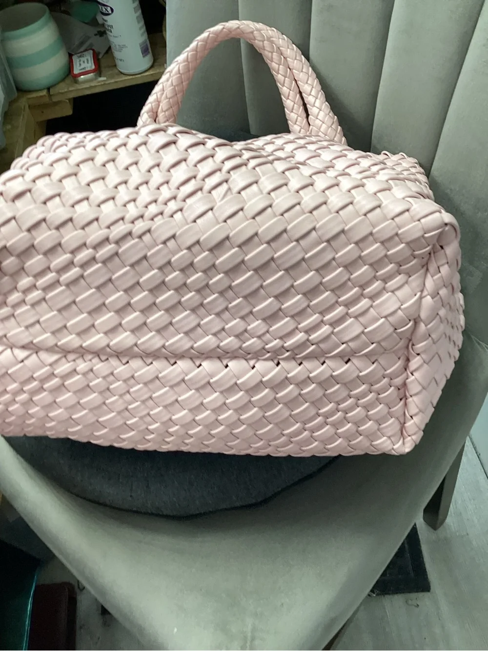 Handwoven Pink Tote Bag - Unbranded
